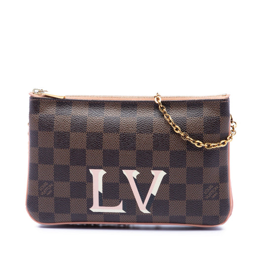 Louis Vuitton Damier Ebene Pochette Double Zip