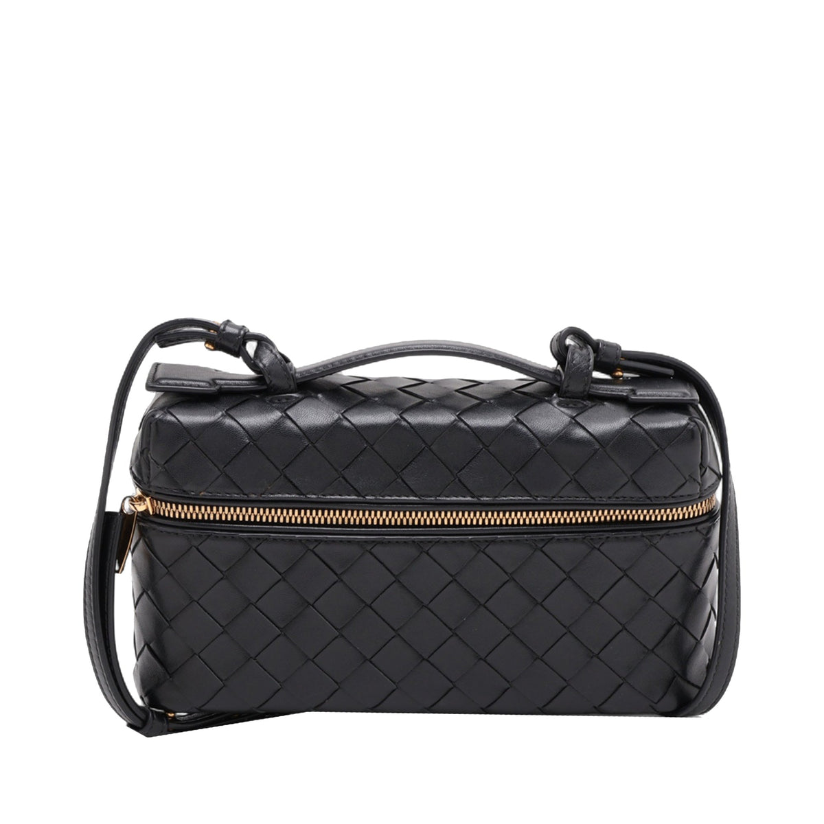 Bottega Veneta Calfskin Intrecciato Bang Bang Vanity Case — Black
