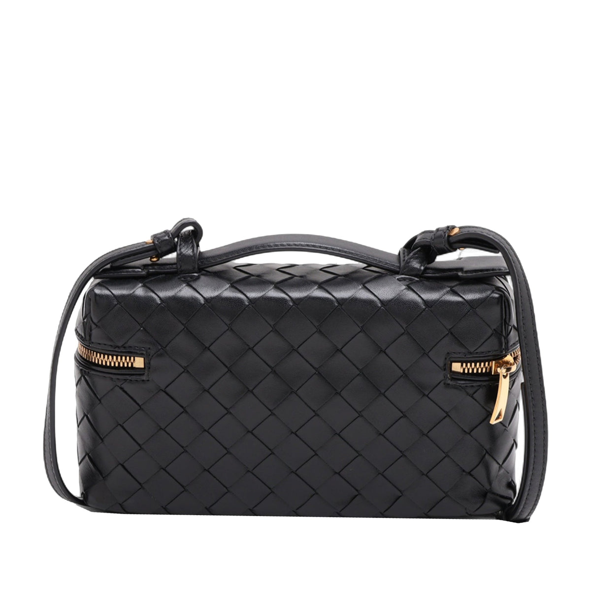 Bottega Veneta Calfskin Intrecciato Bang Bang Vanity Case — Black