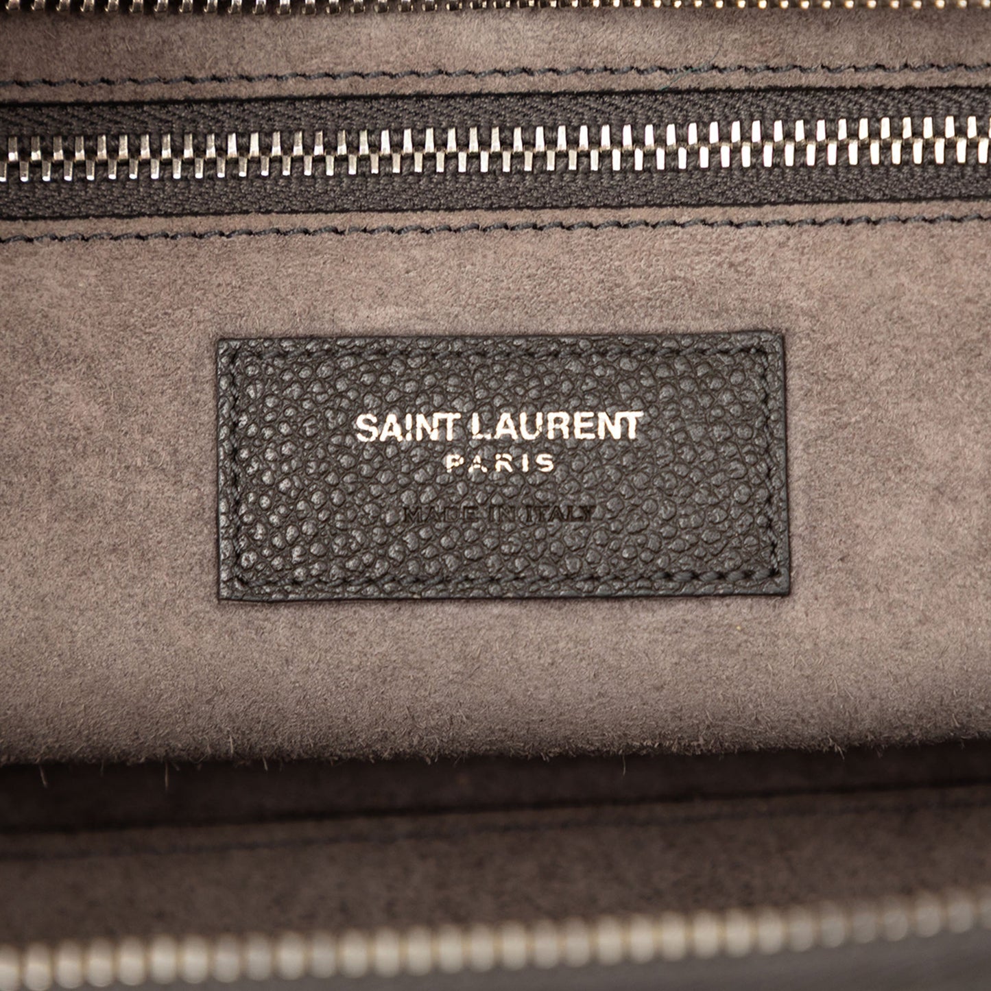 Saint Laurent Small Leather and Suede Rive Gauche Cabas Tote