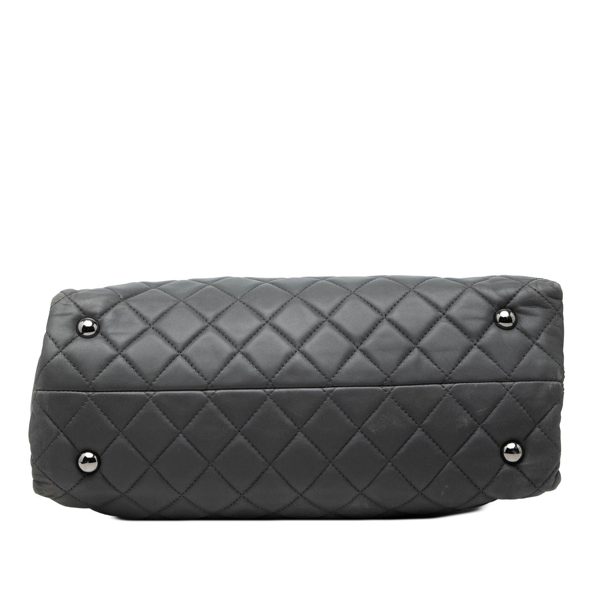 Chanel Small Quilted Lambskin Coco Loop Tote — Gray