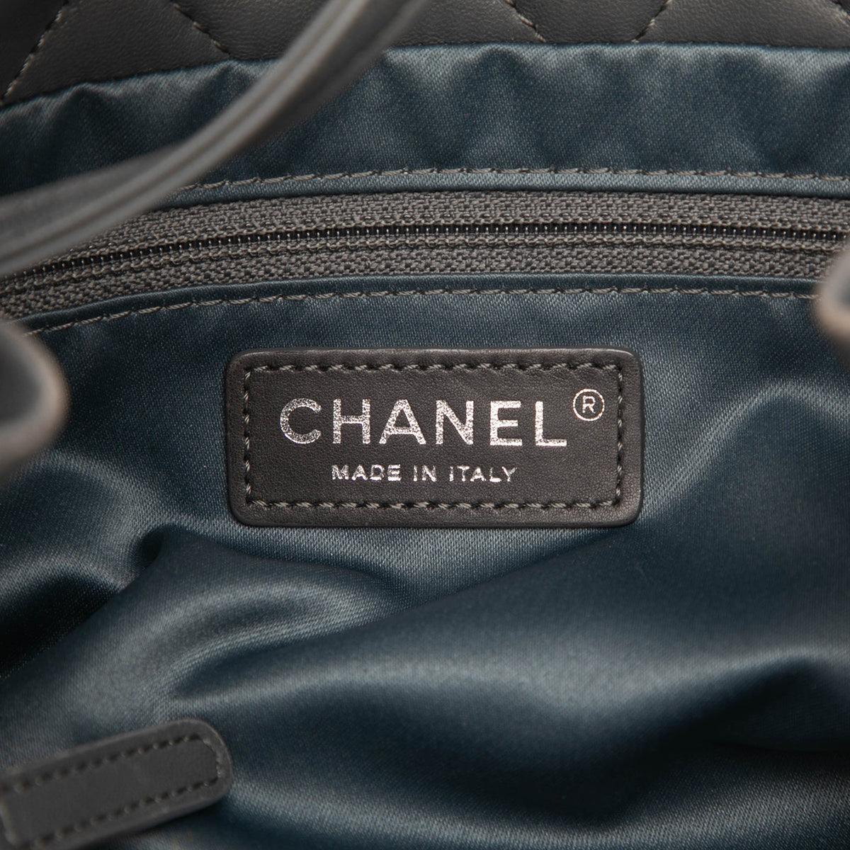 Chanel Small Quilted Lambskin Coco Loop Tote — Gray