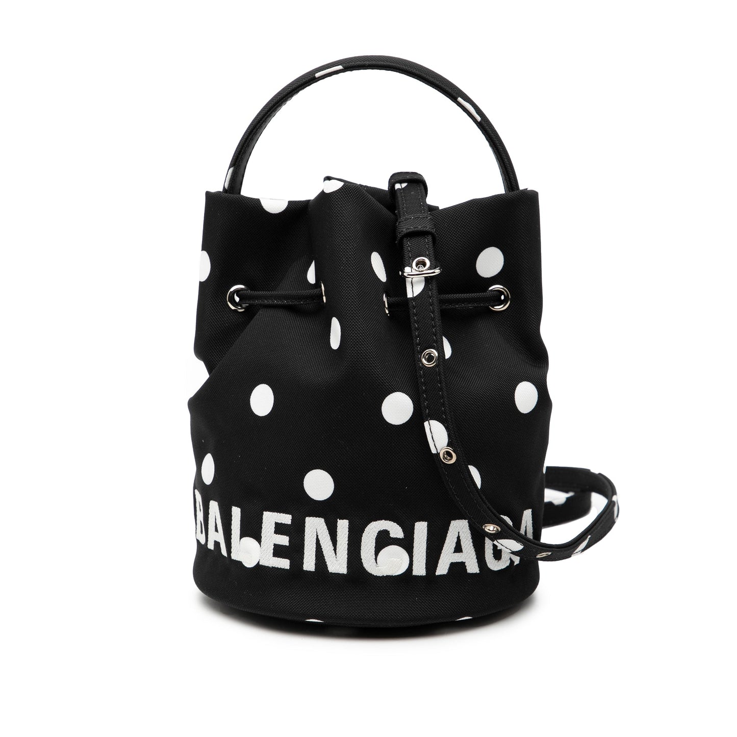 Balenciaga Nylon Dots Wheel XS Bucket Bag