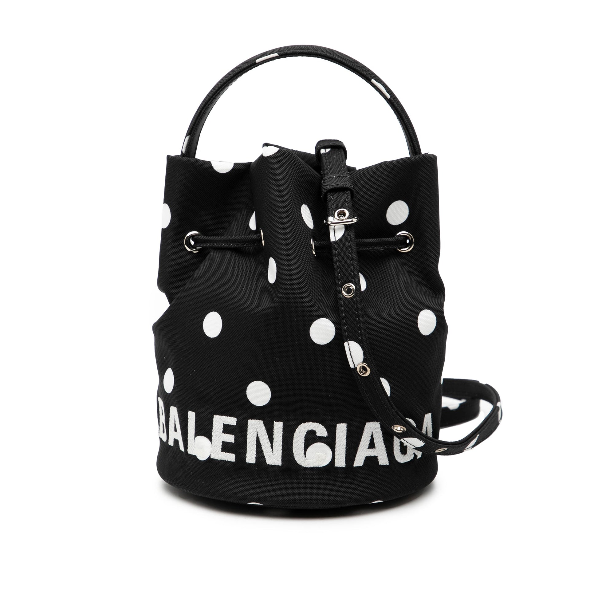 Balenciaga Nylon Dots Wheel XS Bucket Bag