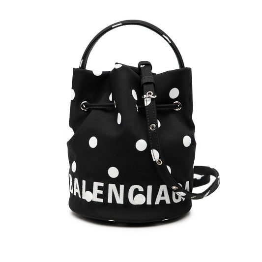 Balenciaga Nylon Dots Wheel XS Bucket Bag