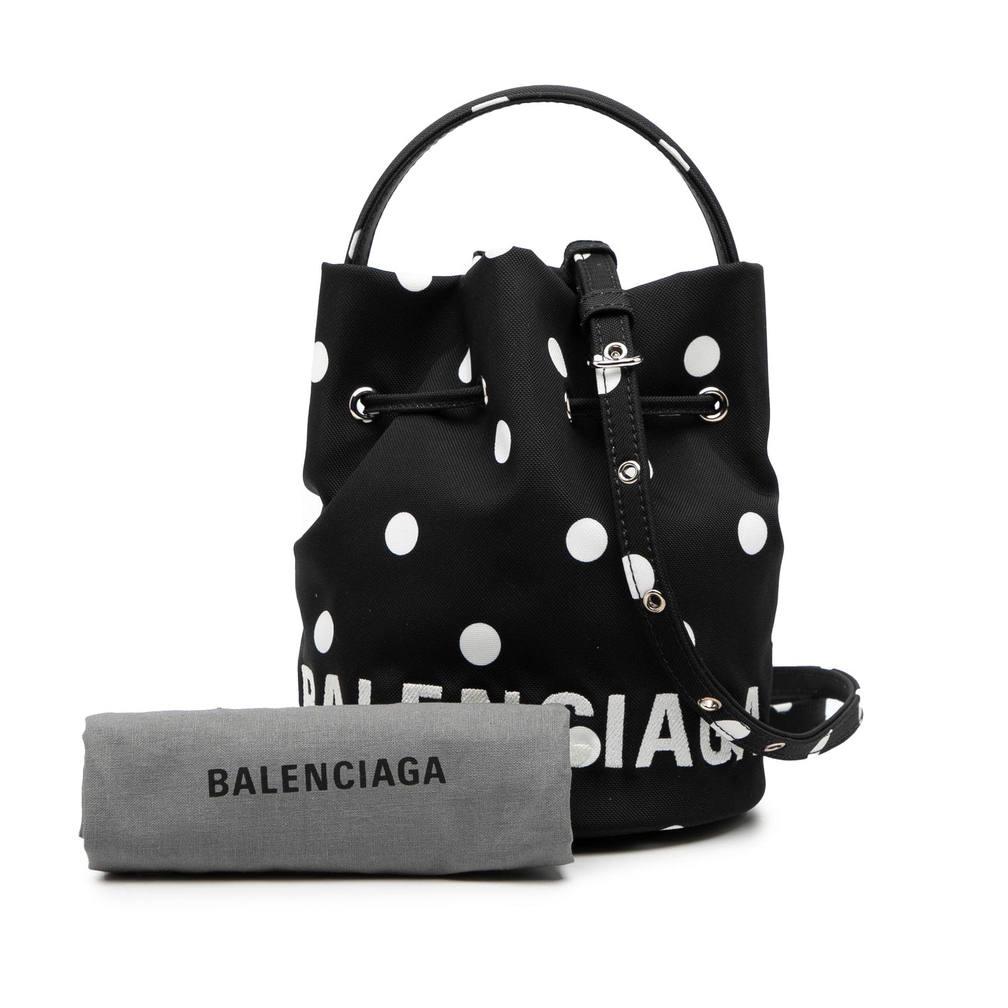 Balenciaga Nylon Dots Wheel XS Bucket Bag