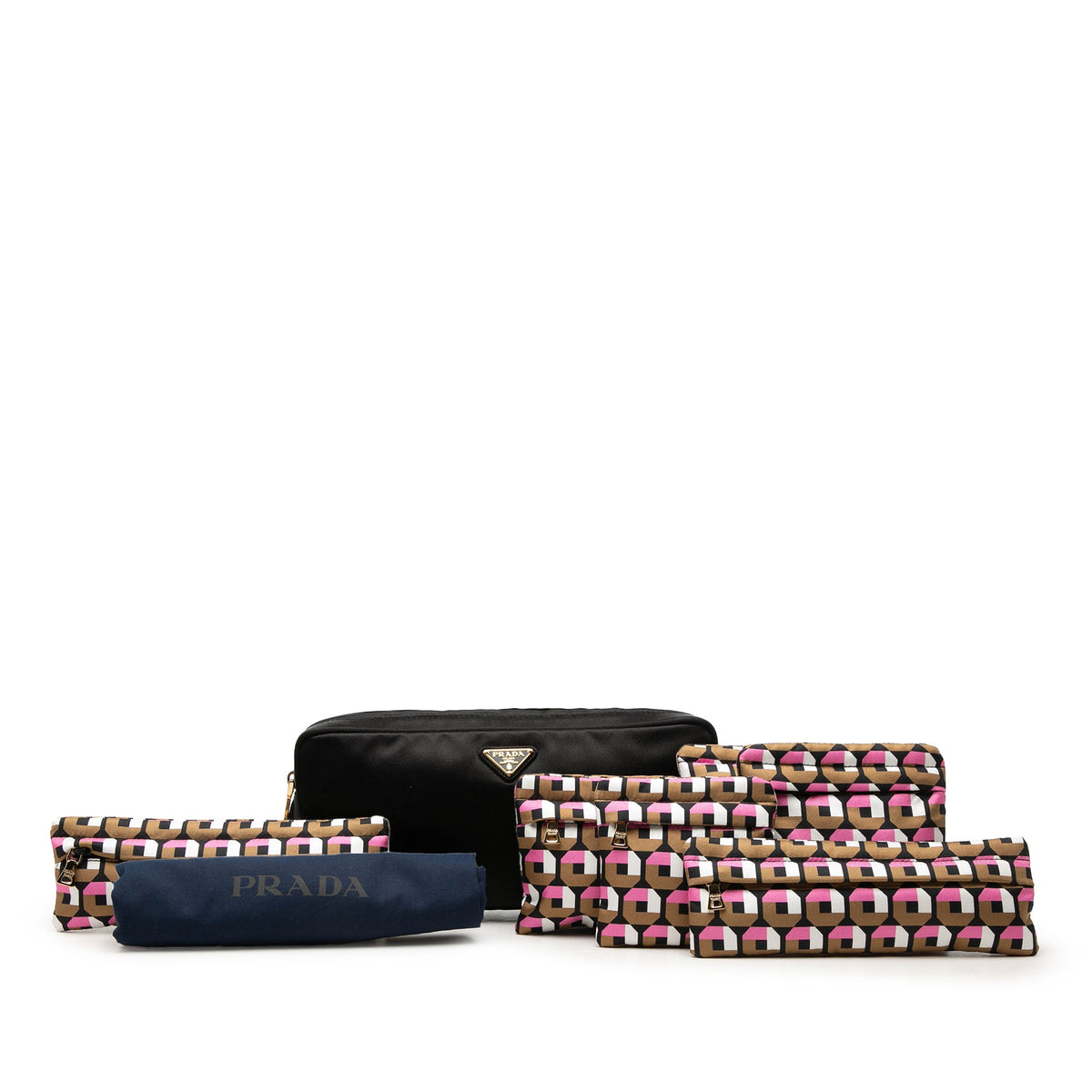 Prada Satin Multi Zip Pouch