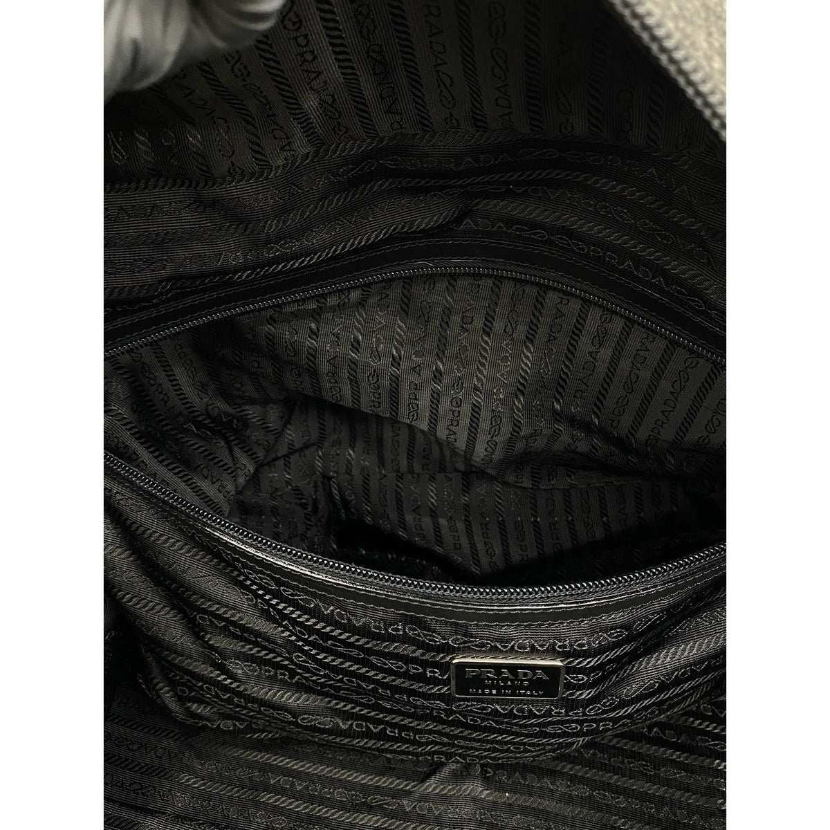 Prada Wool Travel Bag — Gray