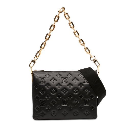 Louis Vuitton Monogram Embossed Puffy Lambskin Coussin PM