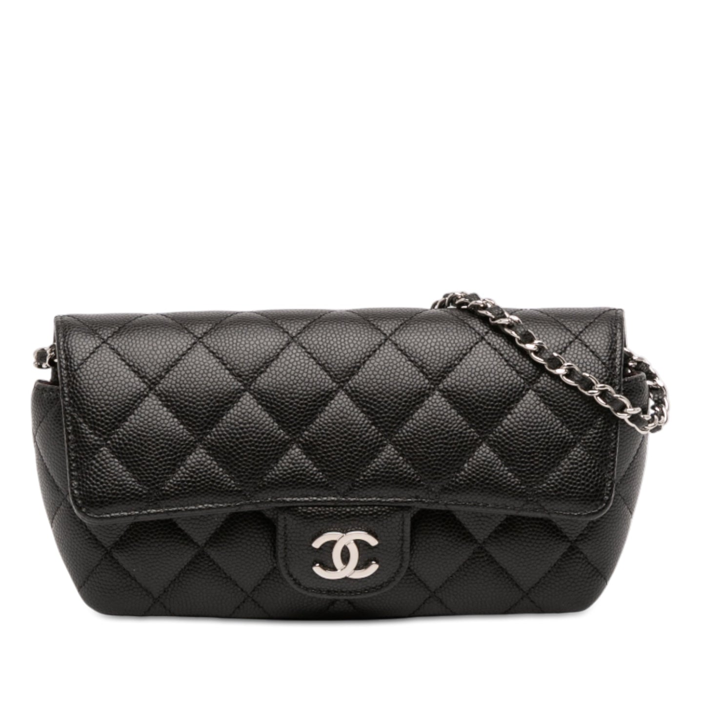 Chanel Quilted Caviar Sunglasses Case with Chain