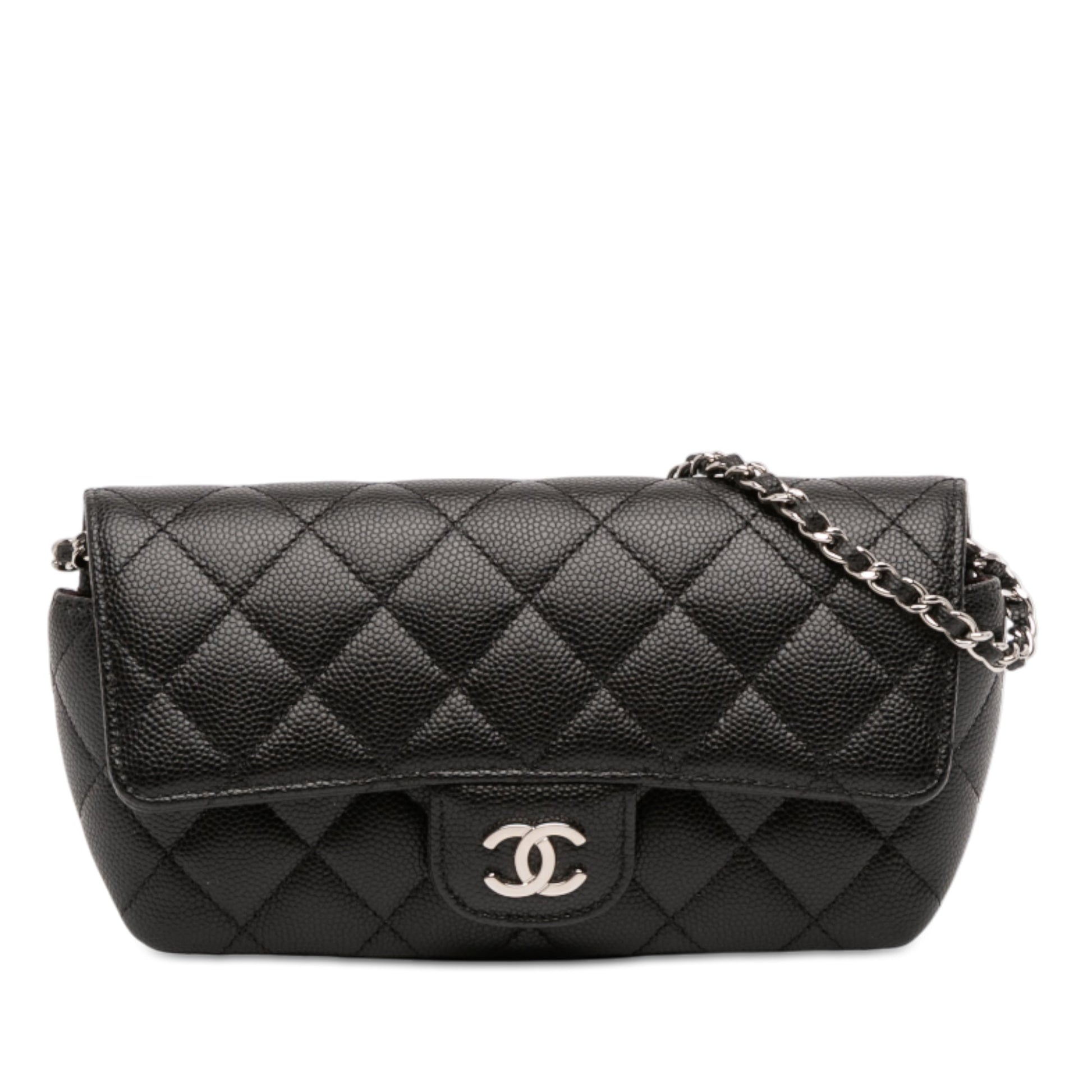 Chanel Quilted Caviar Sunglasses Case with Chain