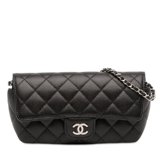 Chanel Quilted Caviar Sunglasses Case with Chain