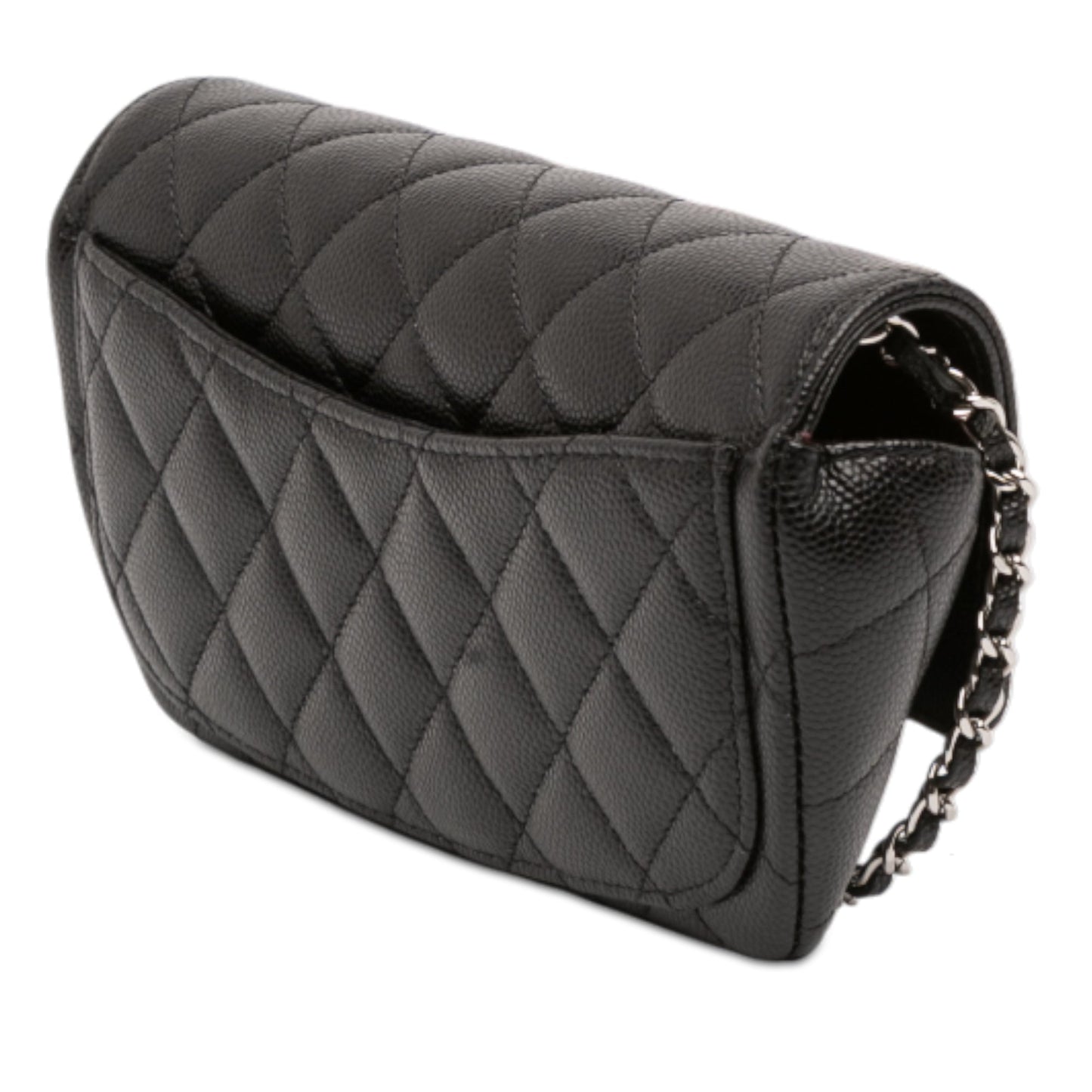 Chanel Quilted Caviar Sunglasses Case with Chain