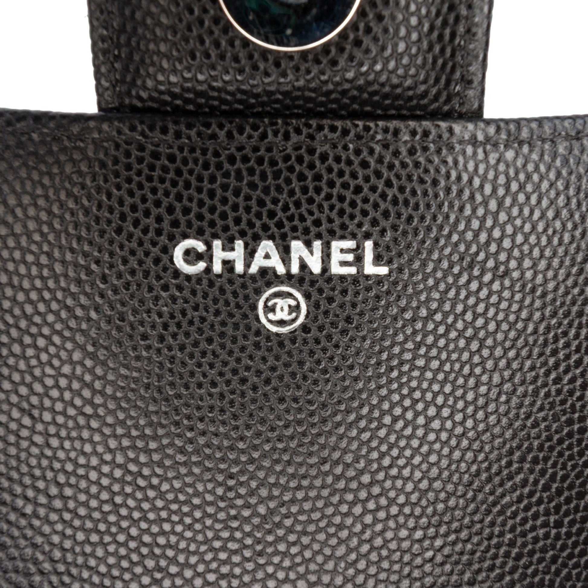 Chanel Quilted Caviar Sunglasses Case with Chain