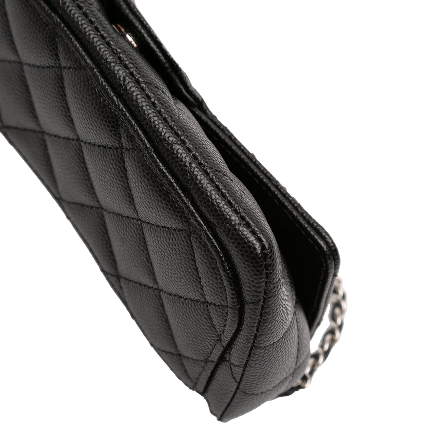 Chanel Quilted Caviar Sunglasses Case with Chain