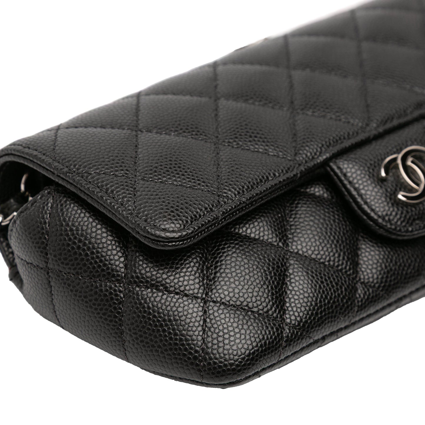 Chanel Quilted Caviar Sunglasses Case with Chain