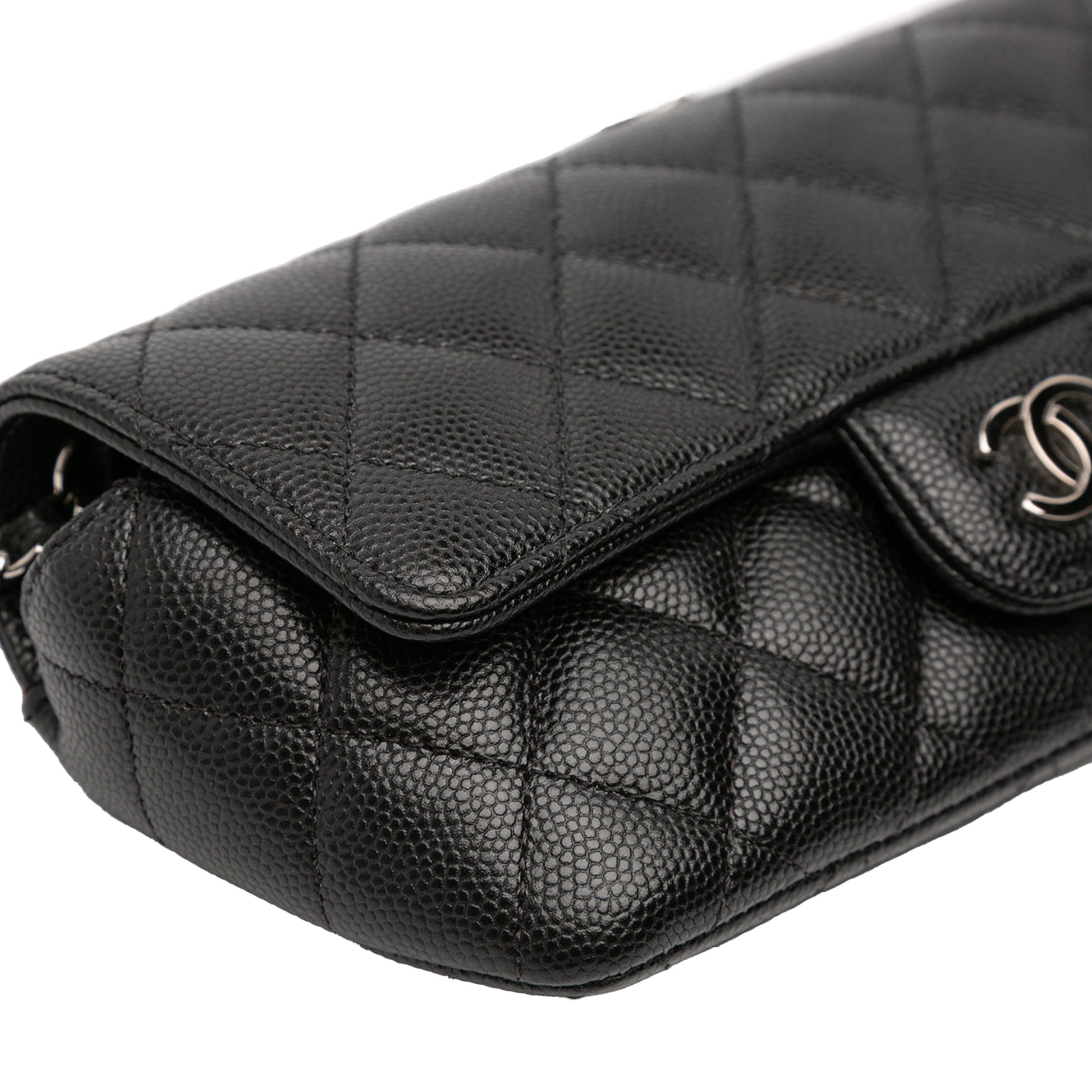 Chanel Quilted Caviar Sunglasses Case with Chain