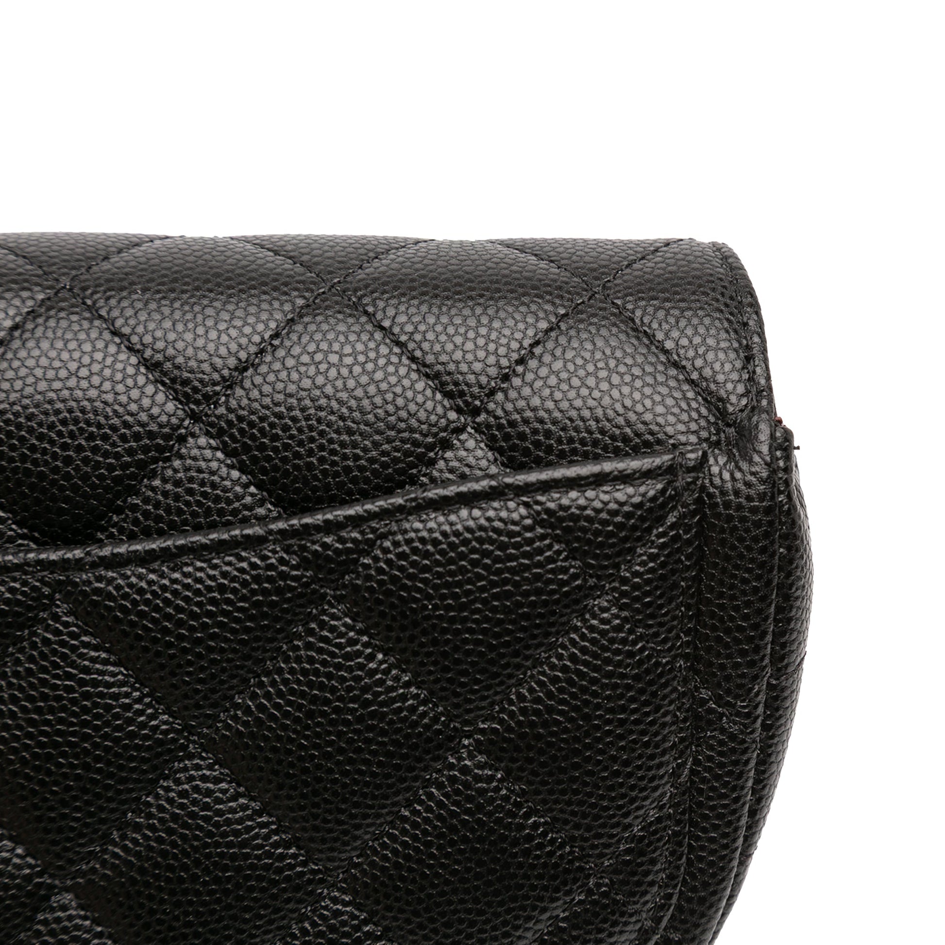 Chanel Quilted Caviar Sunglasses Case with Chain