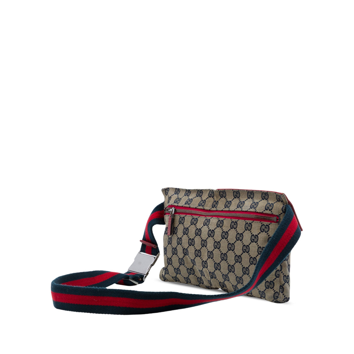 Gucci GG Canvas Web Double Pocket Belt Bag