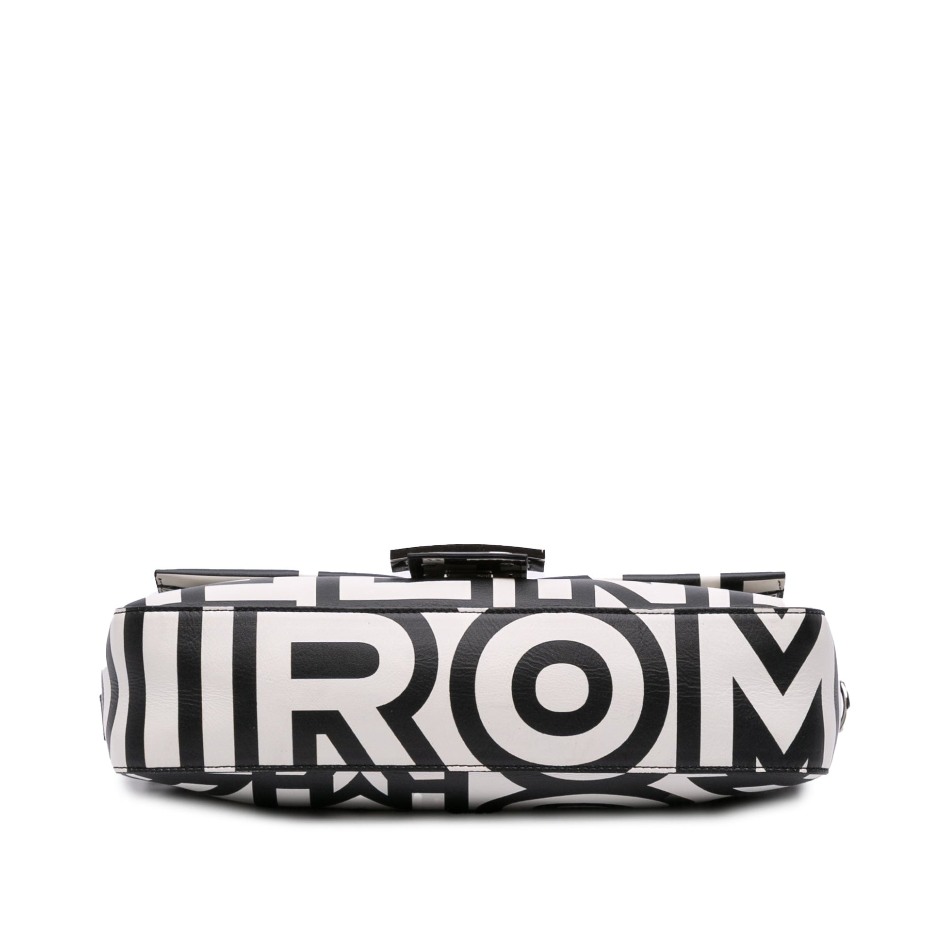 Fendi Marc Jacobs Nappa Vitello King Logo Print Baguette Satchel
