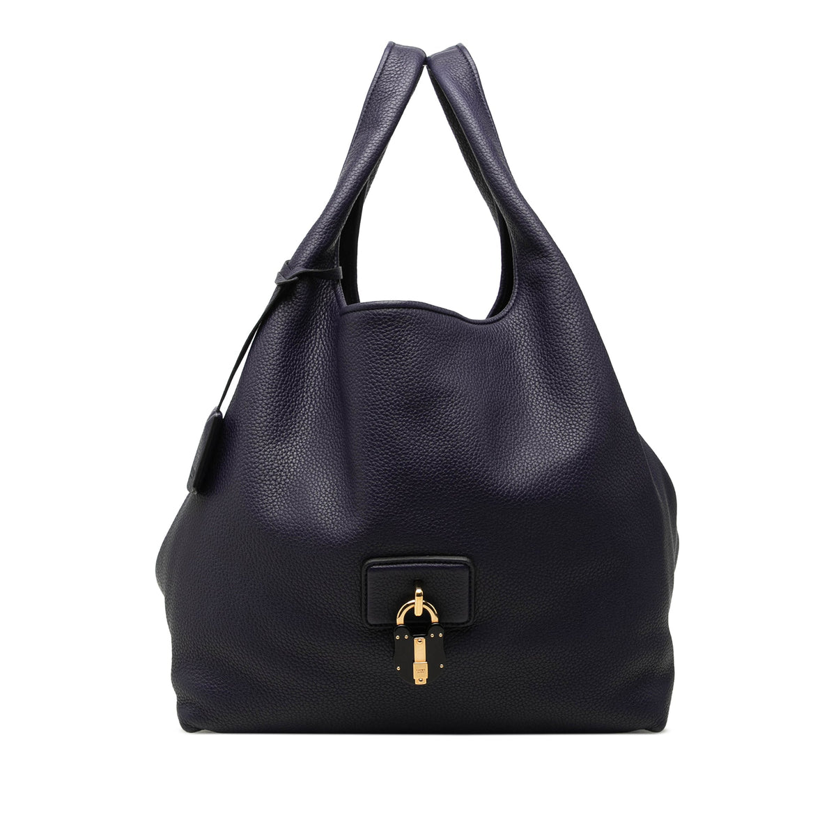 LOEWE Calfskin Calle Lock Shoulder Bag — Blue