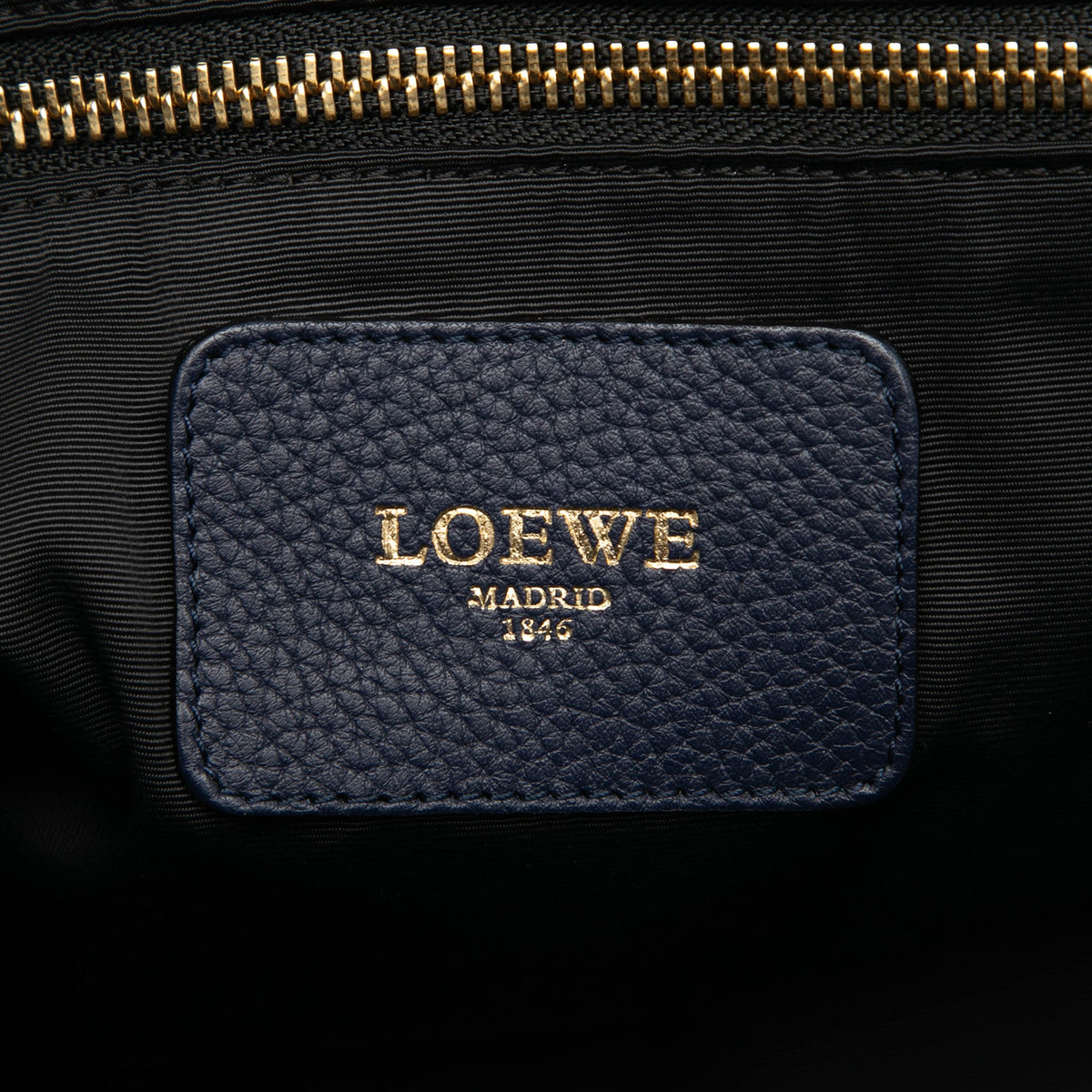 LOEWE Calfskin Calle Lock Shoulder Bag — Blue