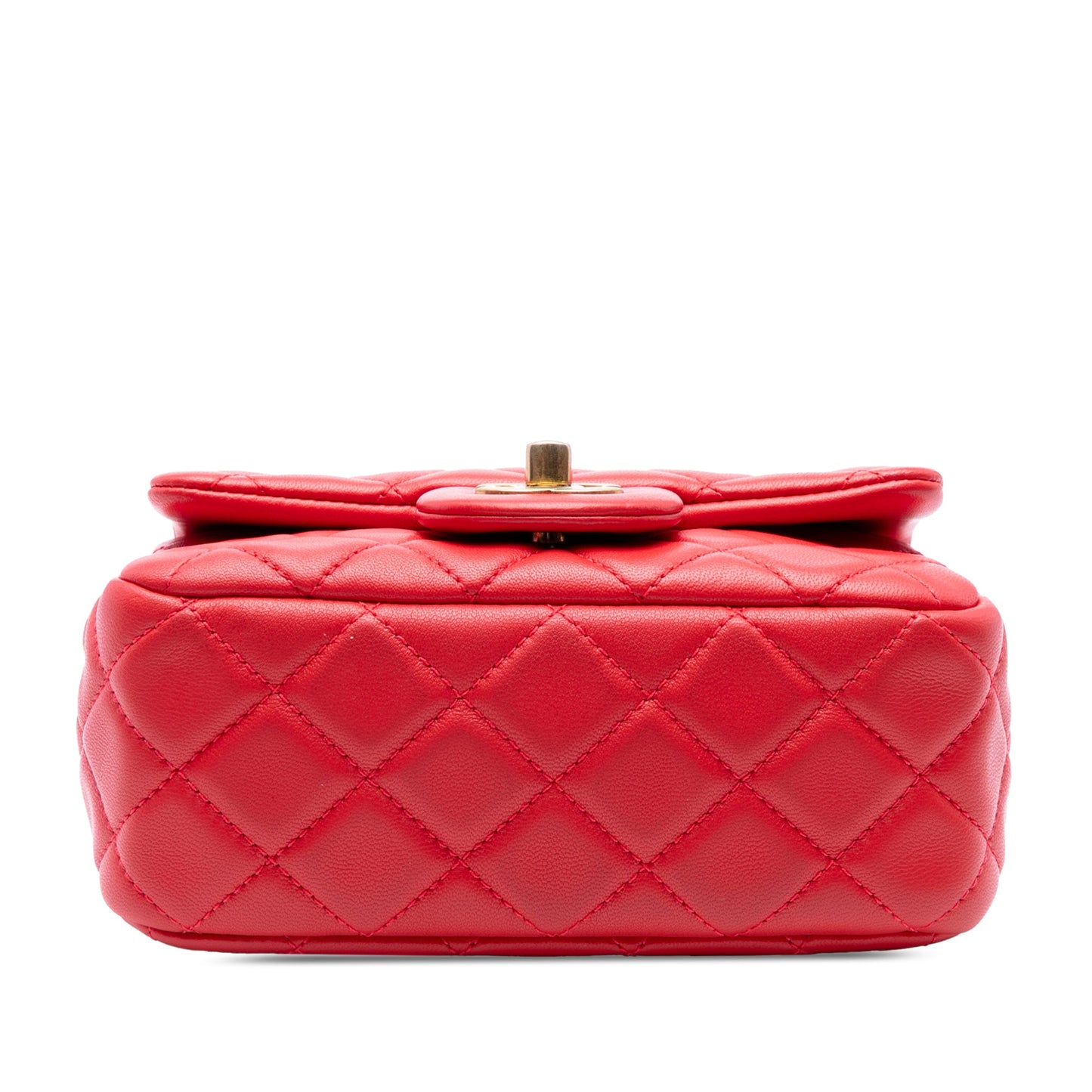 Chanel Mini Square Classic Lambskin Pearl Crush Single Flap
