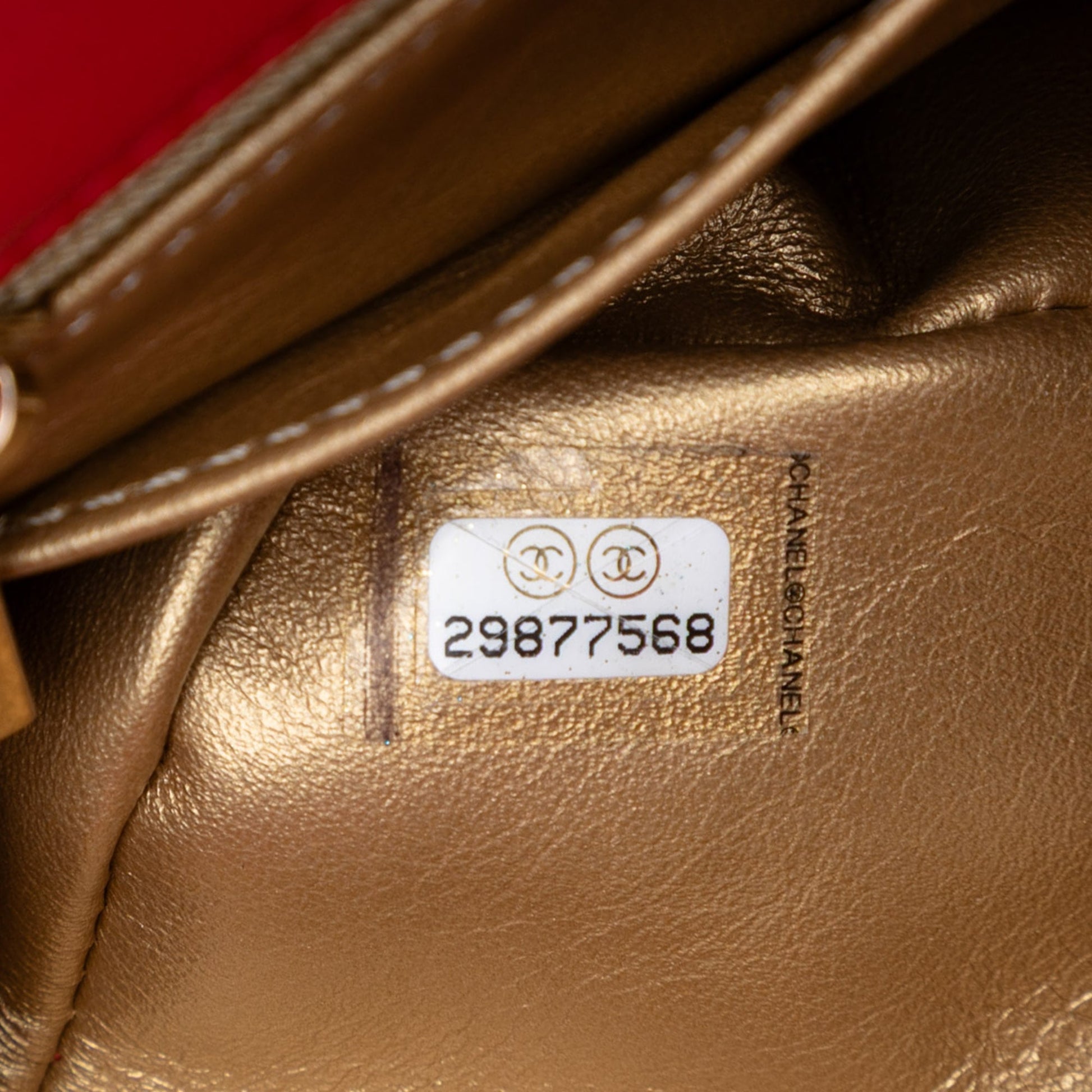 Chanel Mini Square Classic Lambskin Pearl Crush Single Flap