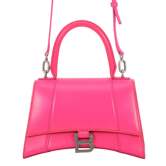 Balenciaga Small Shiny Box Calfskin Hourglass Satchel