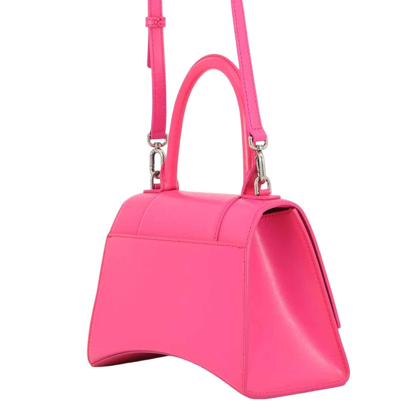 Balenciaga Small Shiny Box Calfskin Hourglass Satchel