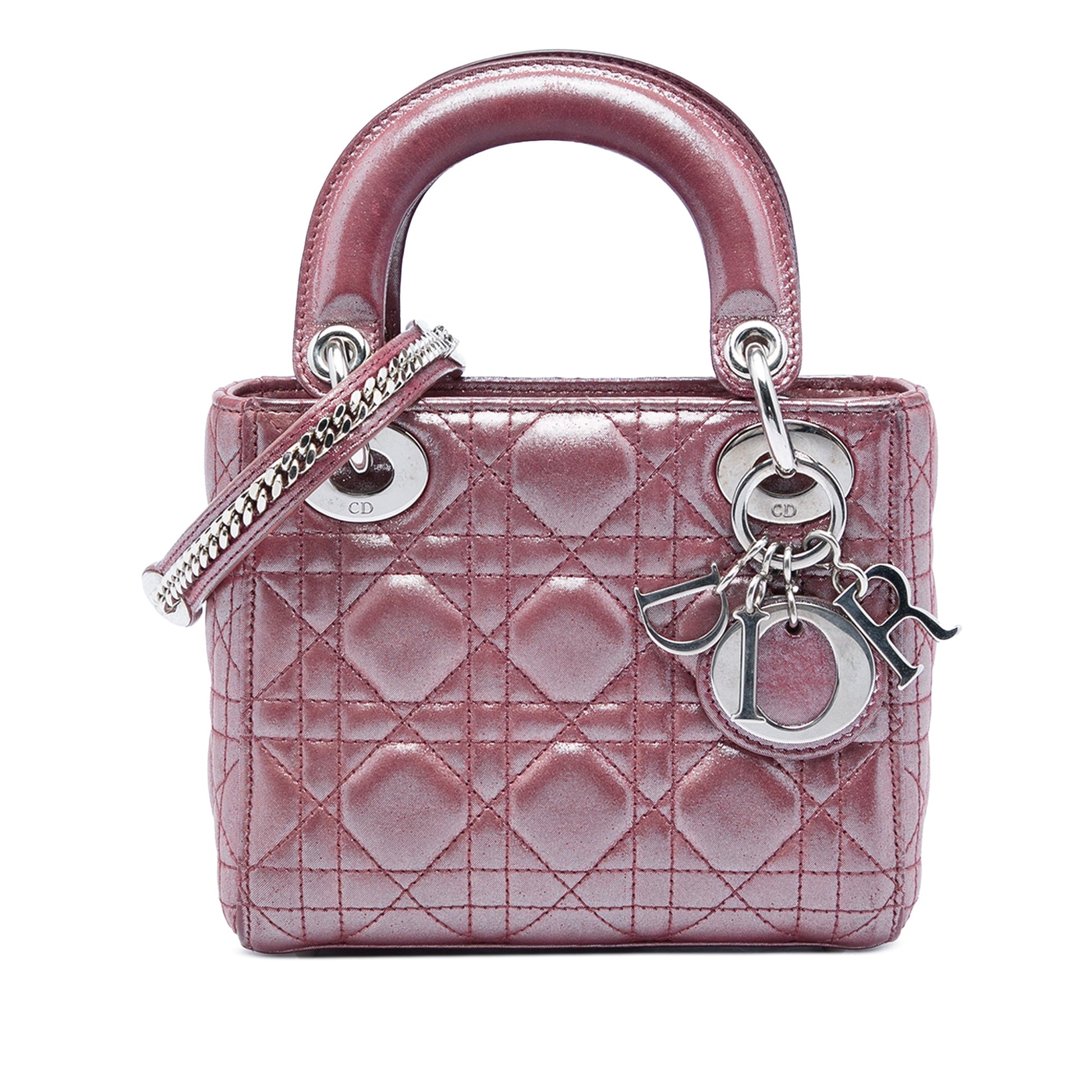 Dior Mini Iridescent Lambskin Cannage Lady Dior