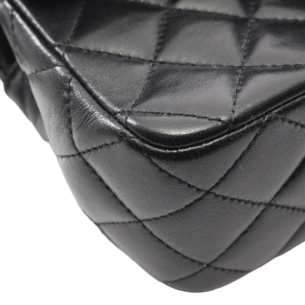 Chanel Mini CC Quilted Lambskin So Black Chain Top Handle Bag