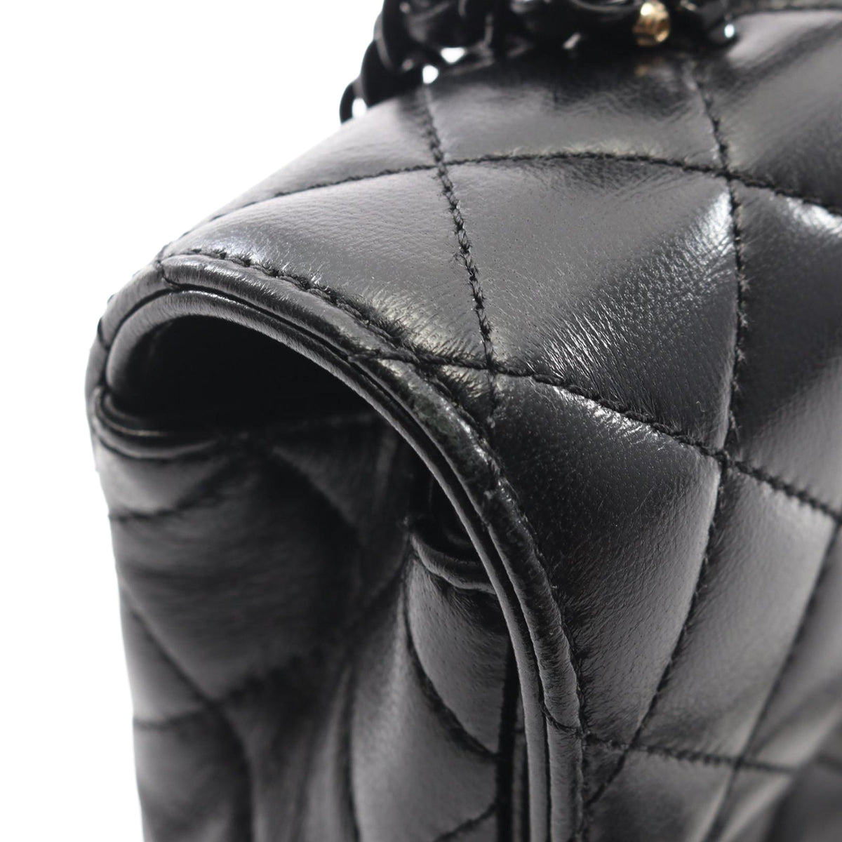 Chanel Mini CC Quilted Lambskin So Black Chain Top Handle Bag