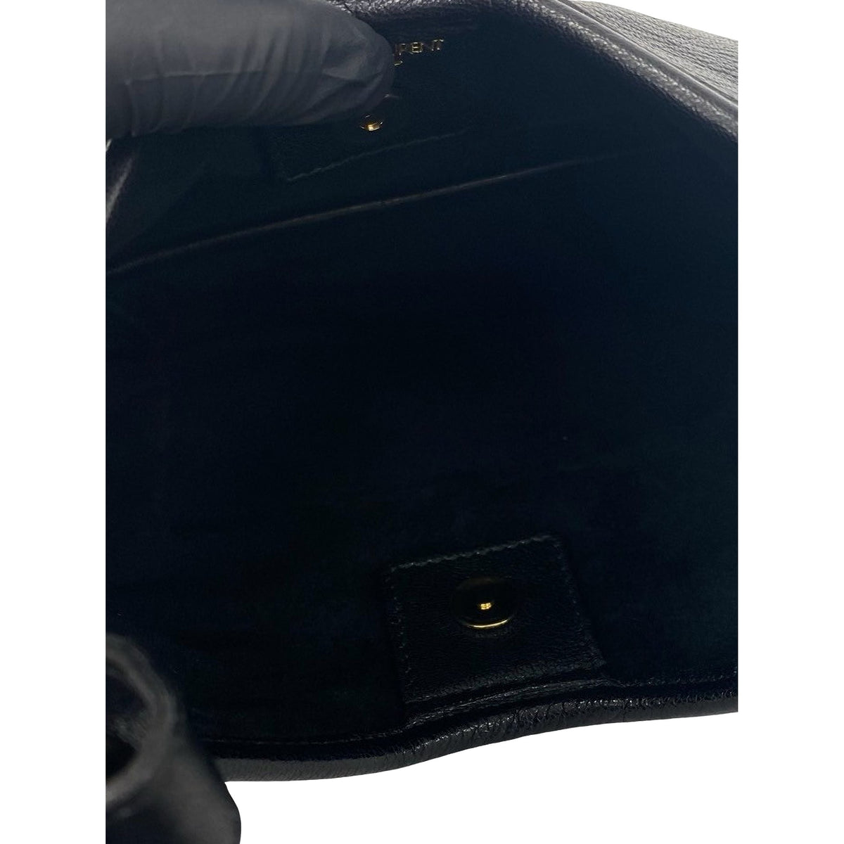 Saint Laurent Ruffled Leather Saint Tropez Hobo — Black