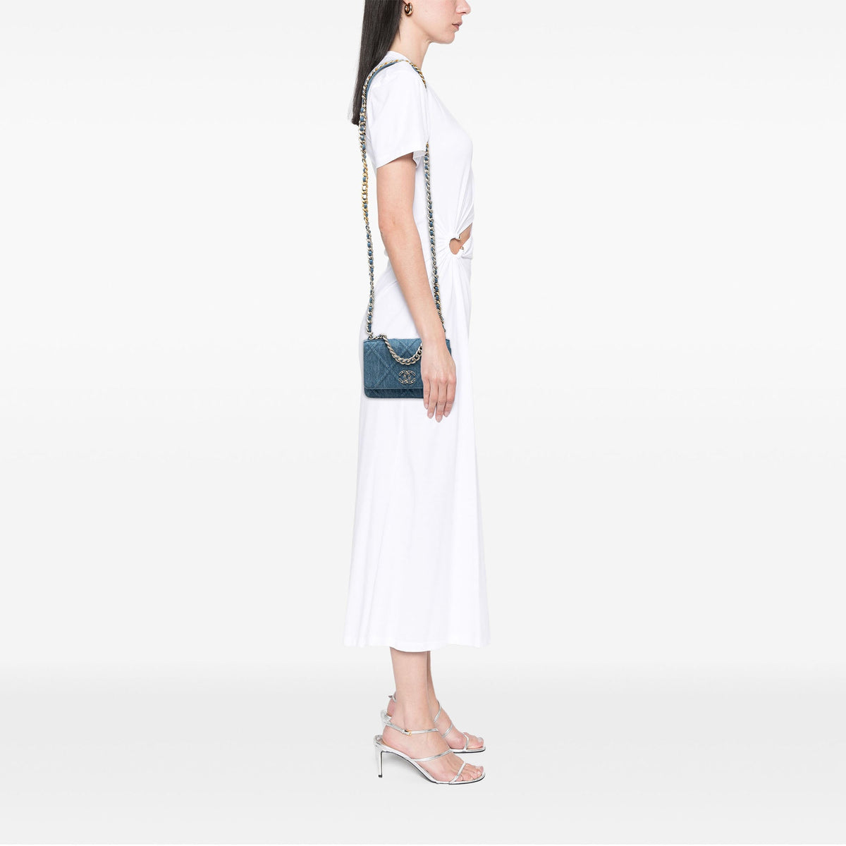 Chanel Denim 19 Flap Wallet On Chain