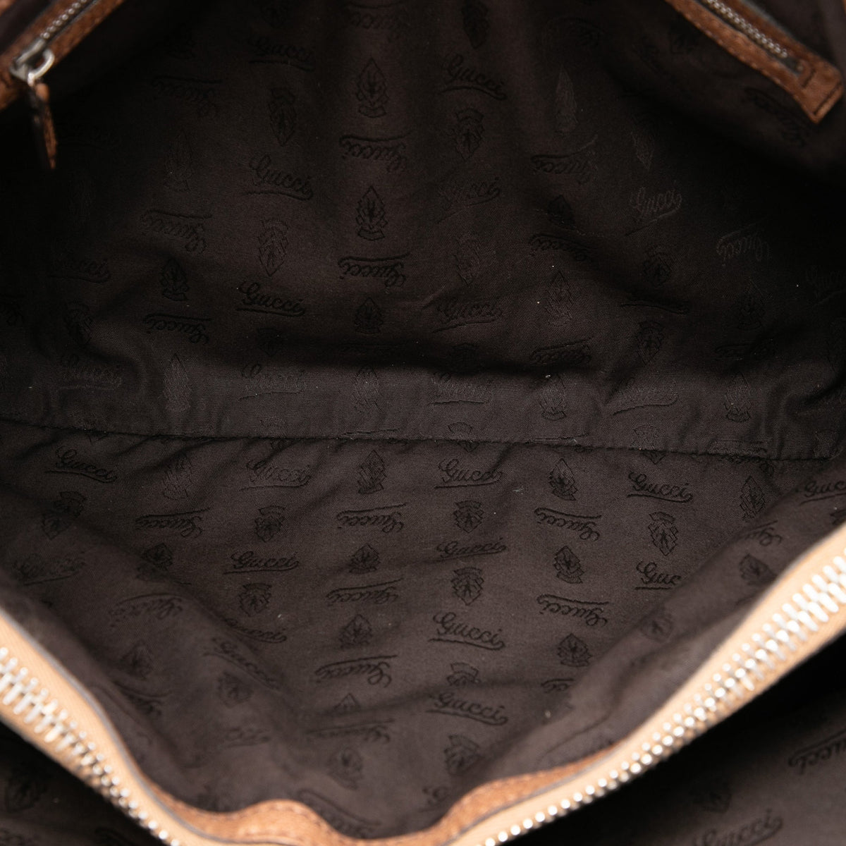 Gucci Medium Guccissima Trimmed Calfskin Bamboo Libeccio Tote — Brown