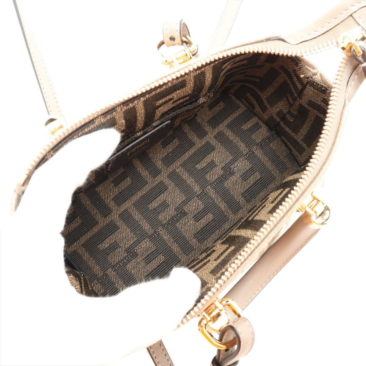 Fendi Mini Zucca Tapestry By The Way Satchel — Beige