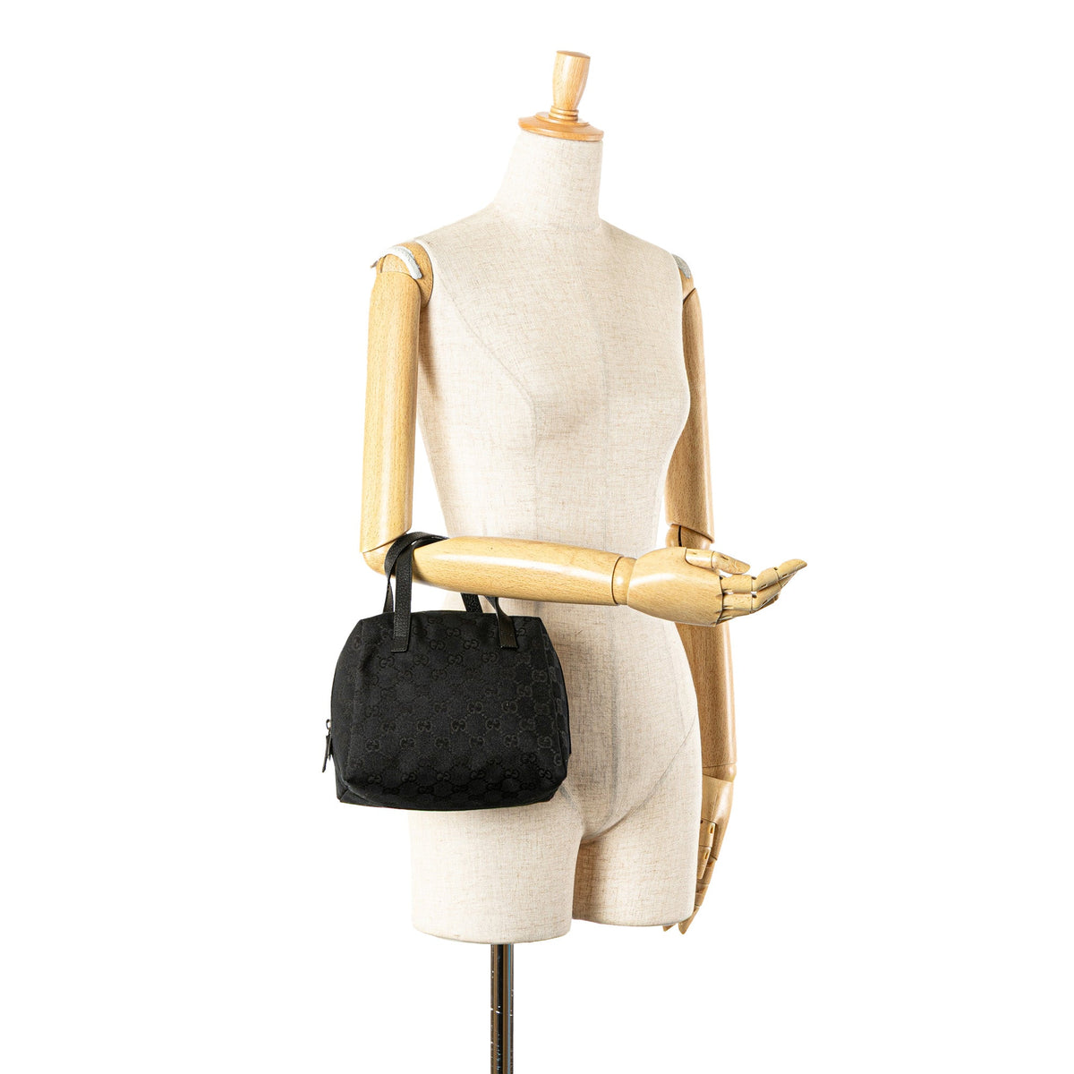 Gucci Mini GG Canvas Balthus Tofu Bag — Black