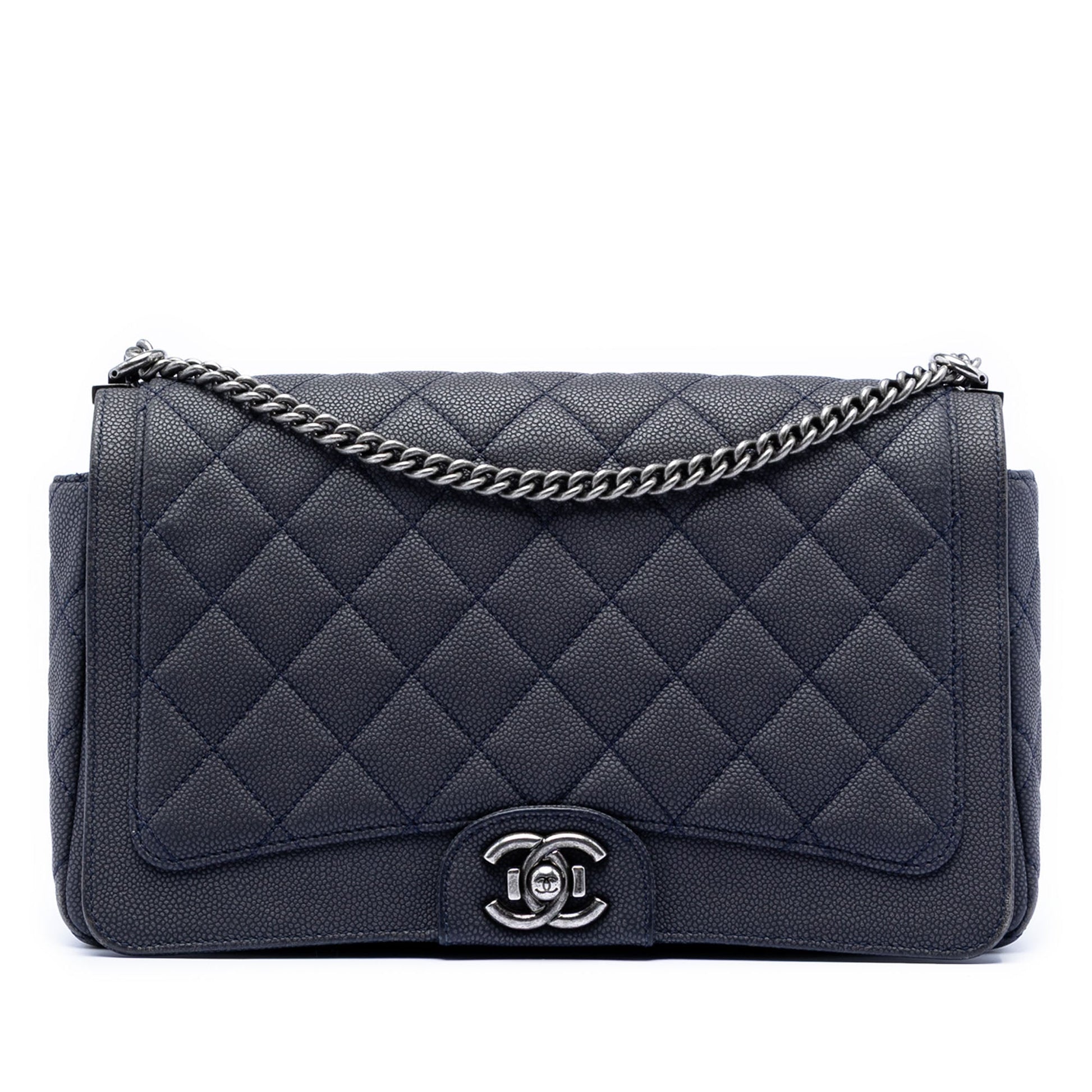 Chanel Large Washed Caviar Turn Around Ligne Flap