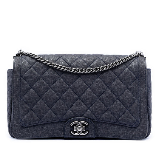 Chanel Large Washed Caviar Turn Around Ligne Flap