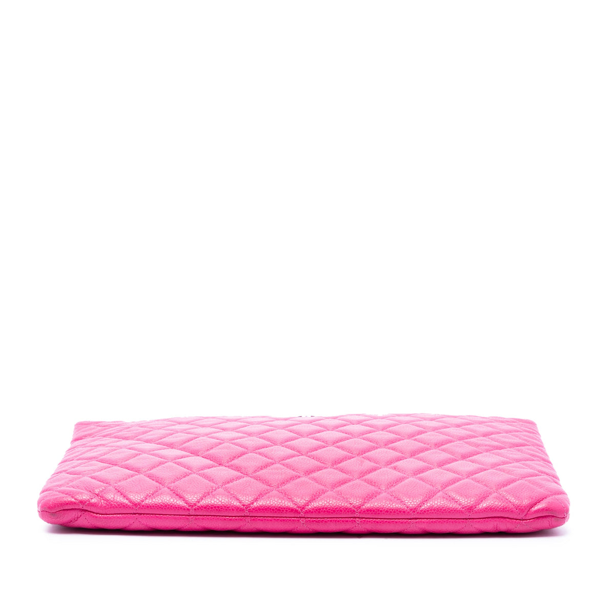 Chanel Large Quilted Caviar O Case Clutch — Pink