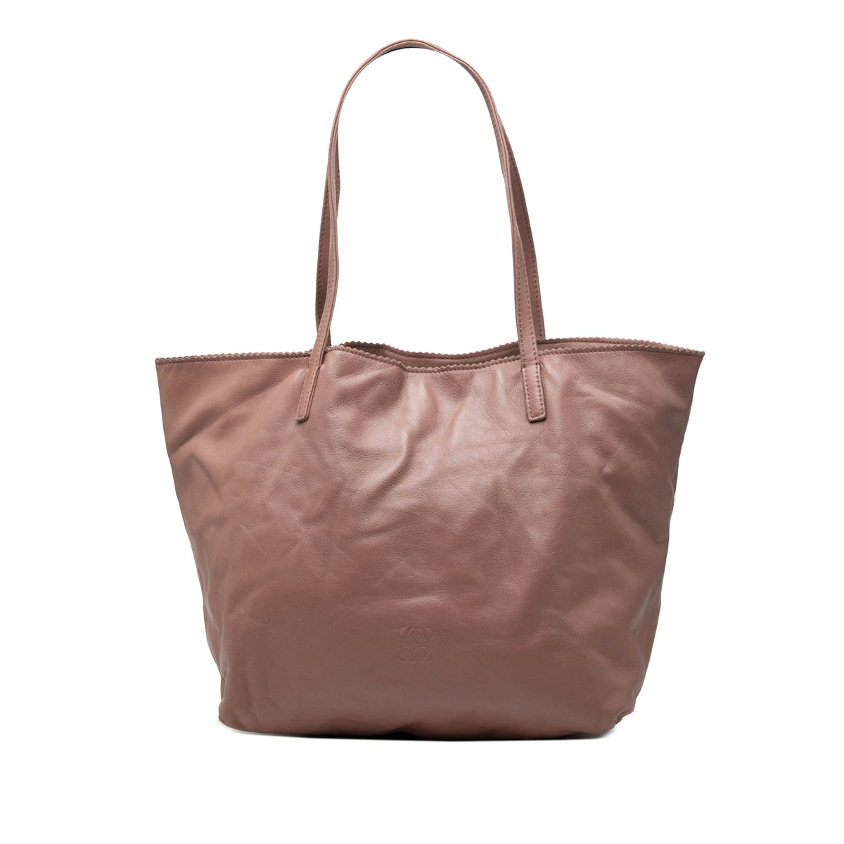 LOEWE Leather Anagram Tote — Pink