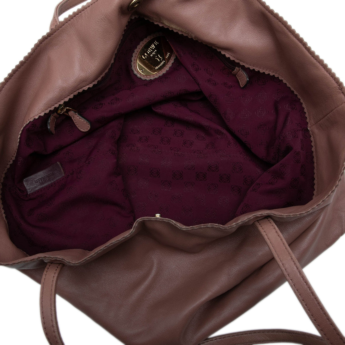 LOEWE Leather Anagram Tote — Pink