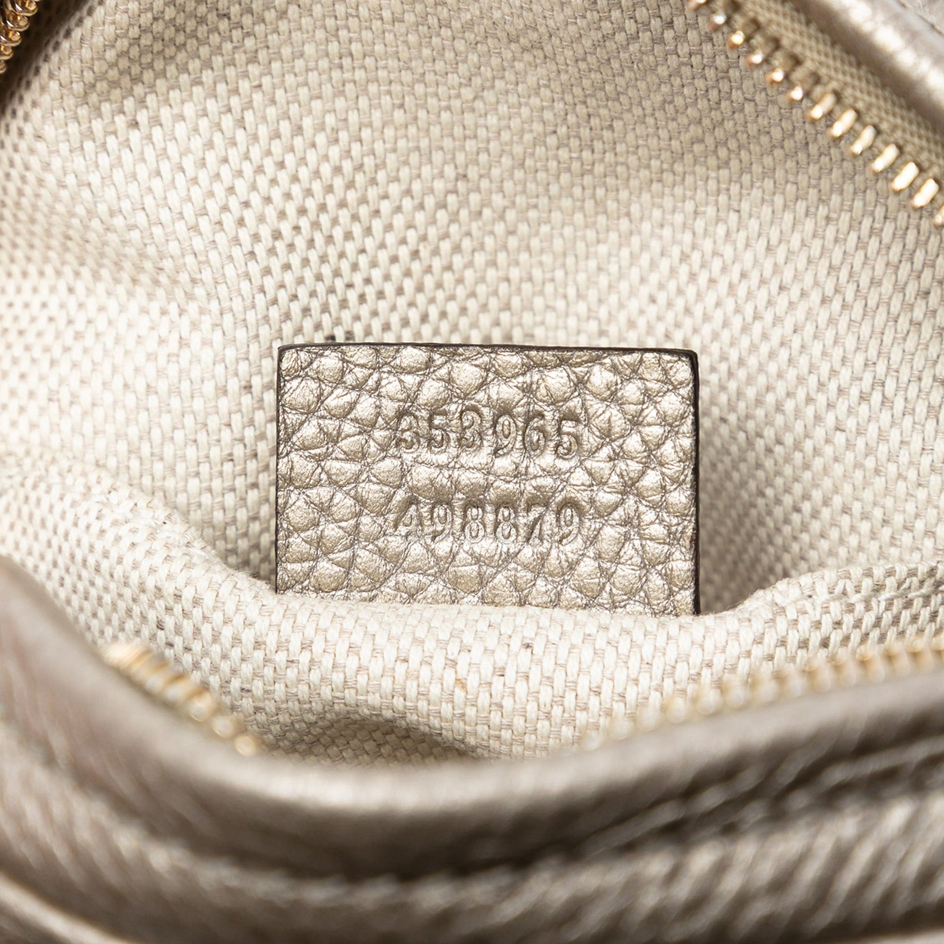Gucci Mini Metallic Pebbled Calfskin Soho Chain Crossbody