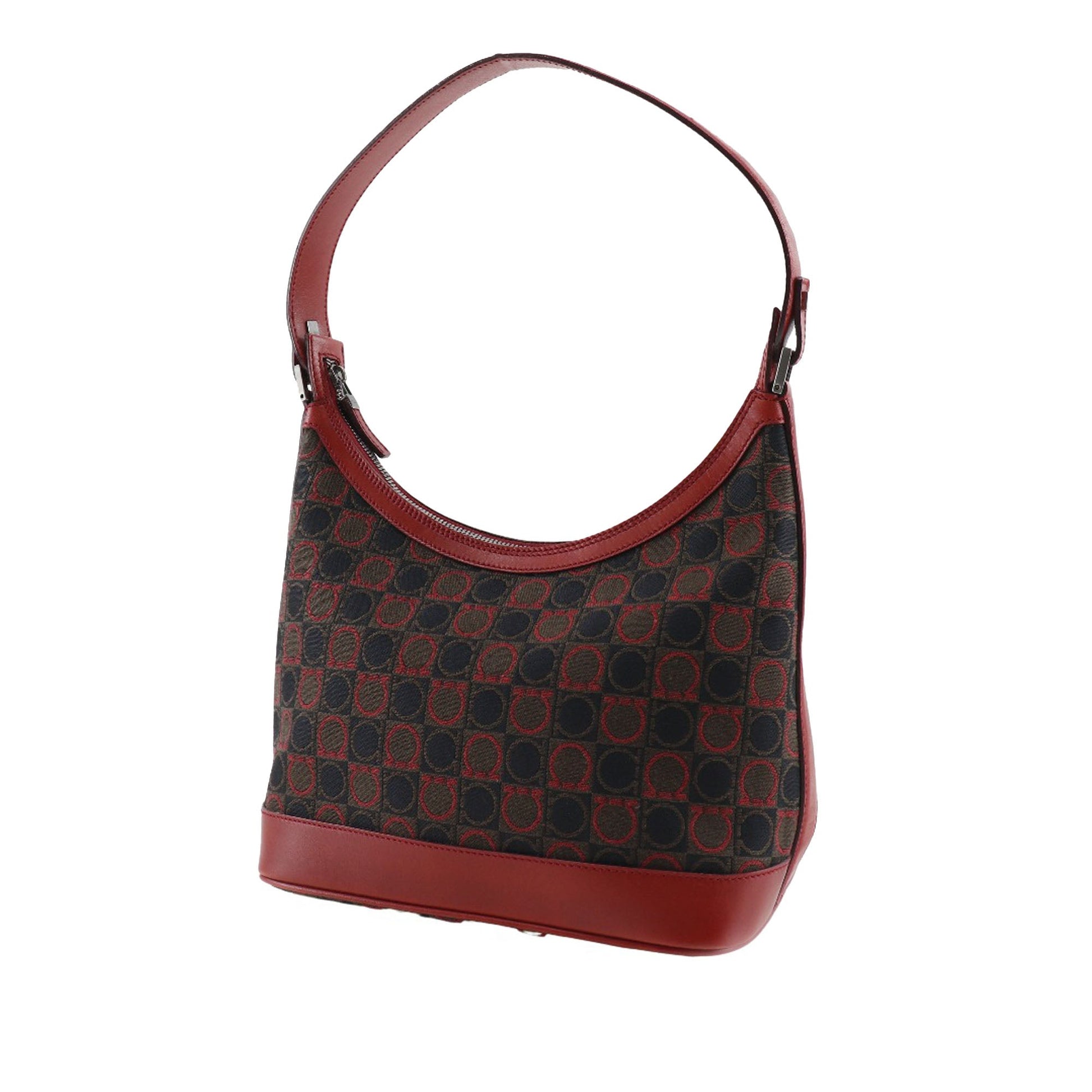 Ferragamo Gancini Canvas Shoulder Bag