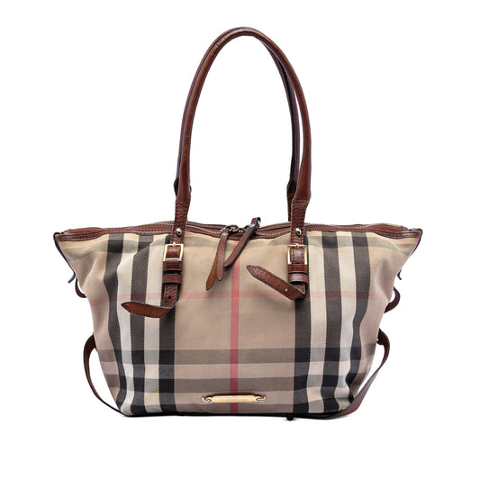 Burberry Small House Check Canvas Bridle Salisbury Tote