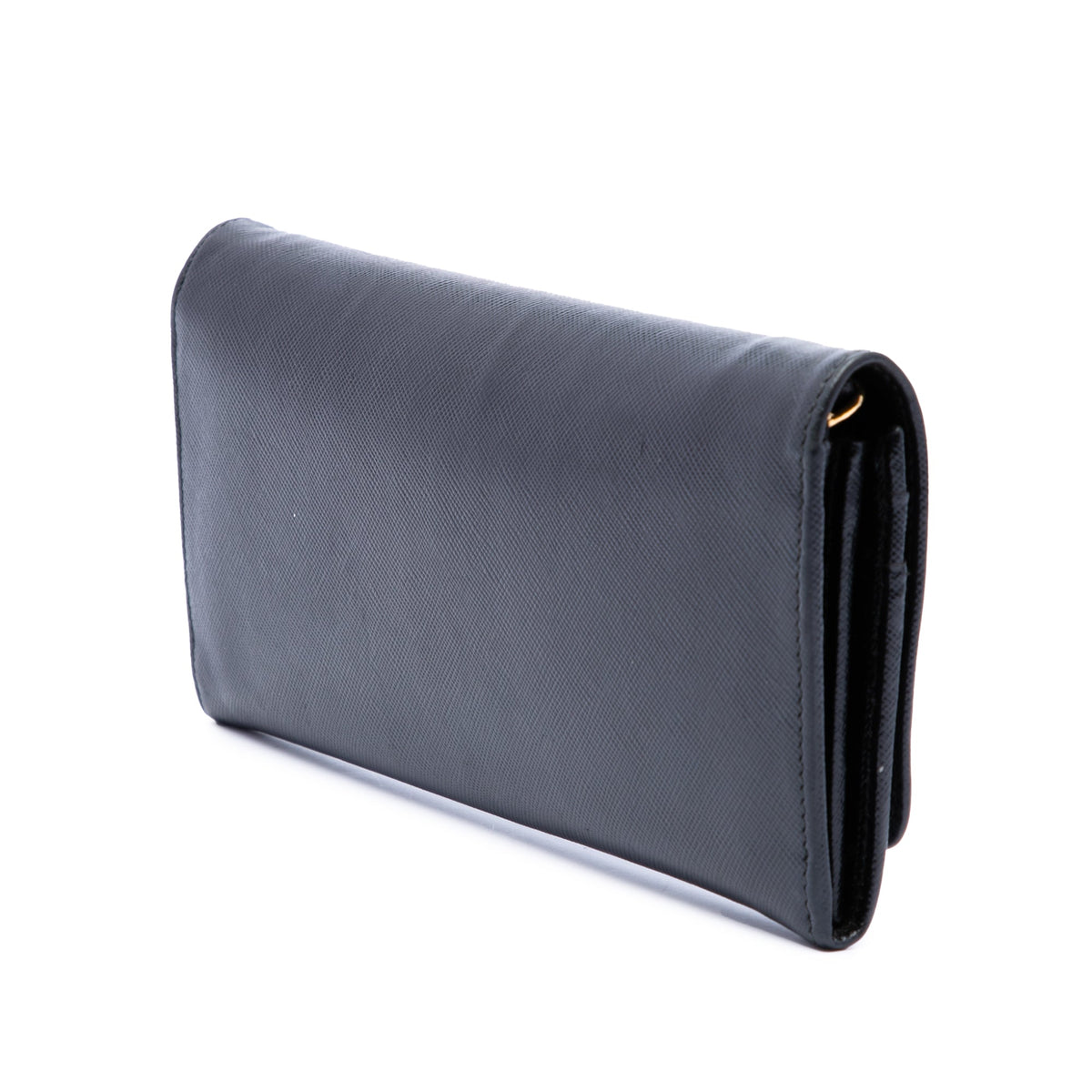 Prada Saffiano Wallet On Chain — Black