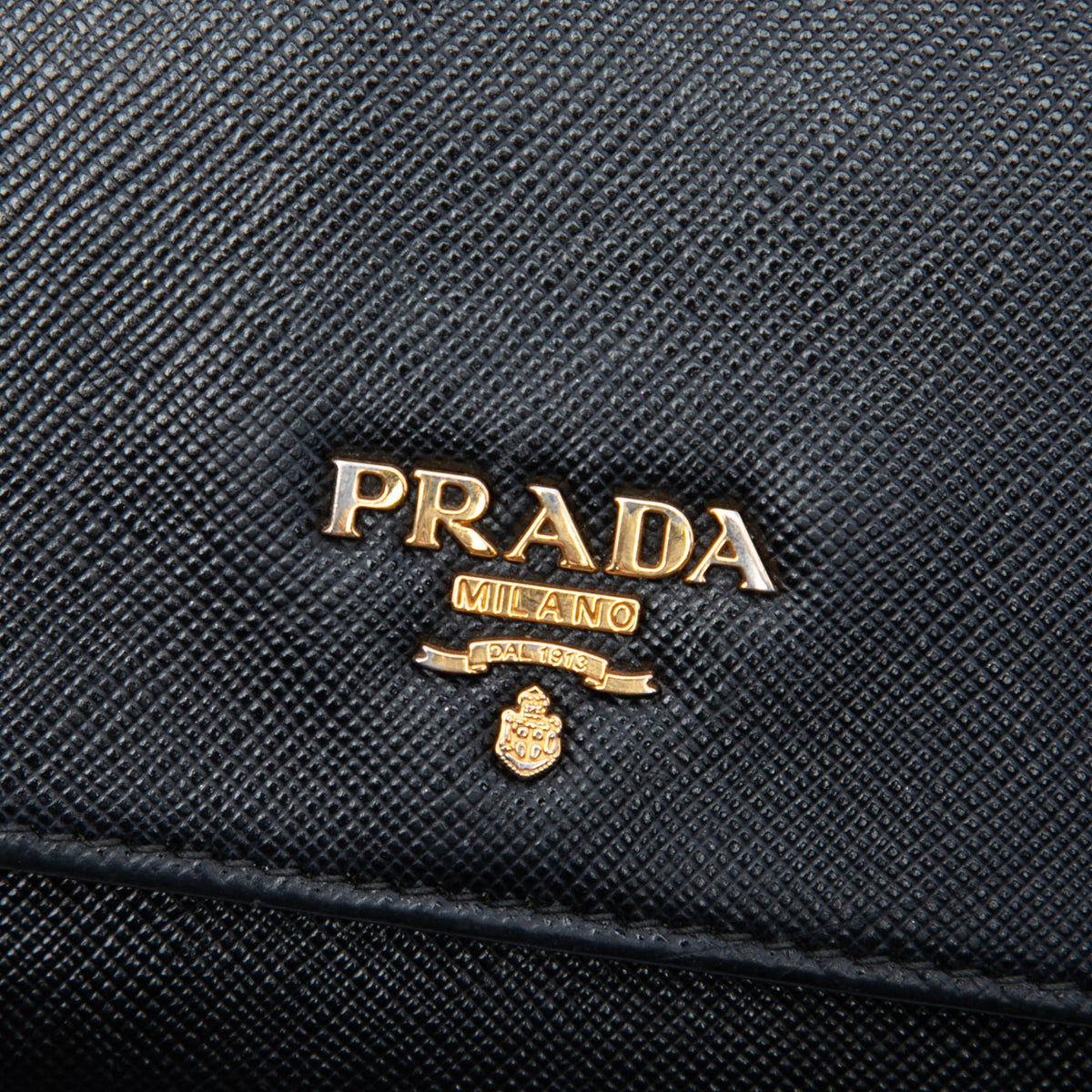 Prada Saffiano Wallet On Chain — Black