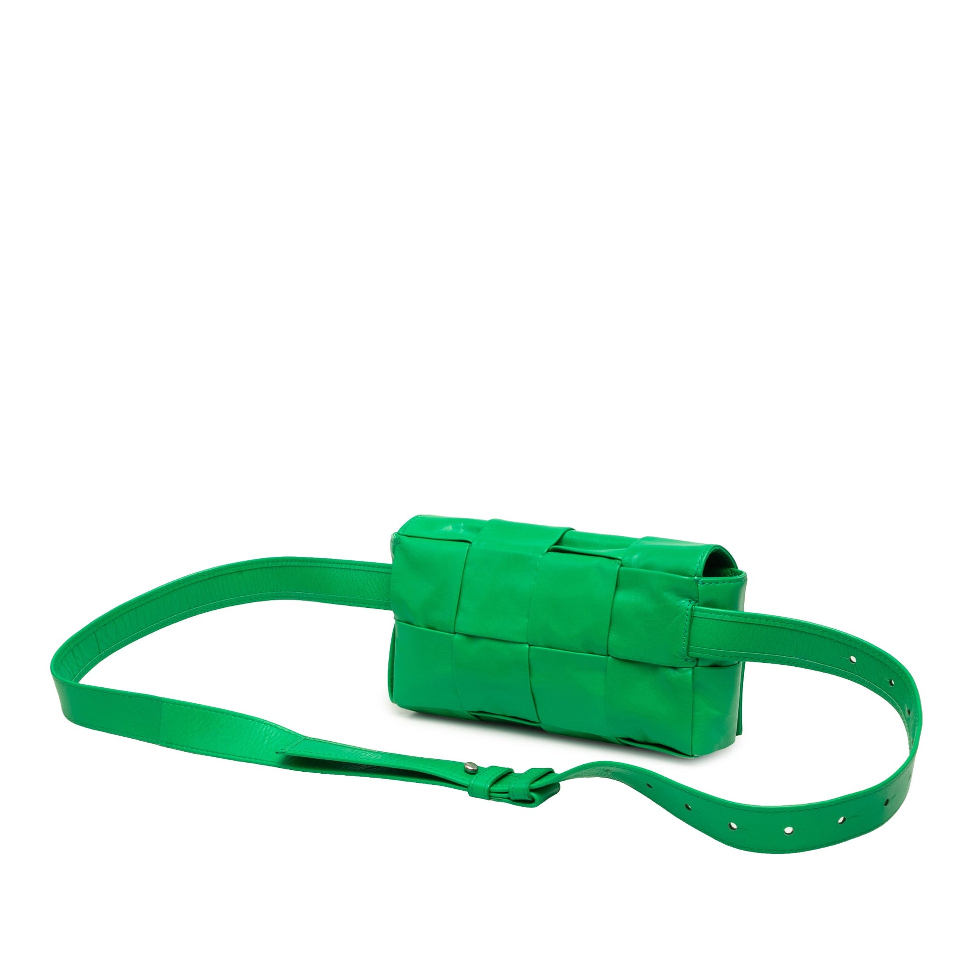 Bottega Veneta Mini Paper Calfskin Intrecciato Cassette Belt Bag