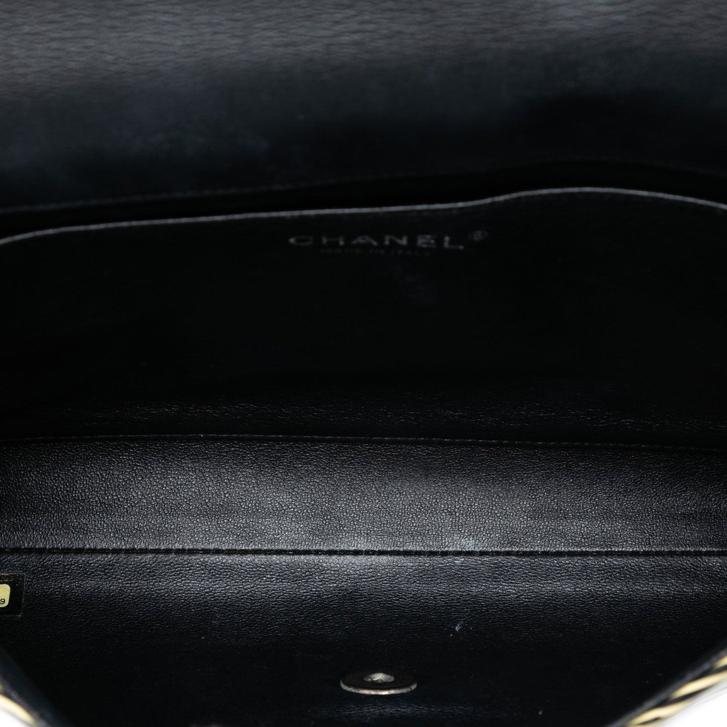 Chanel CC Patent Striped Flap Clutch with Chain